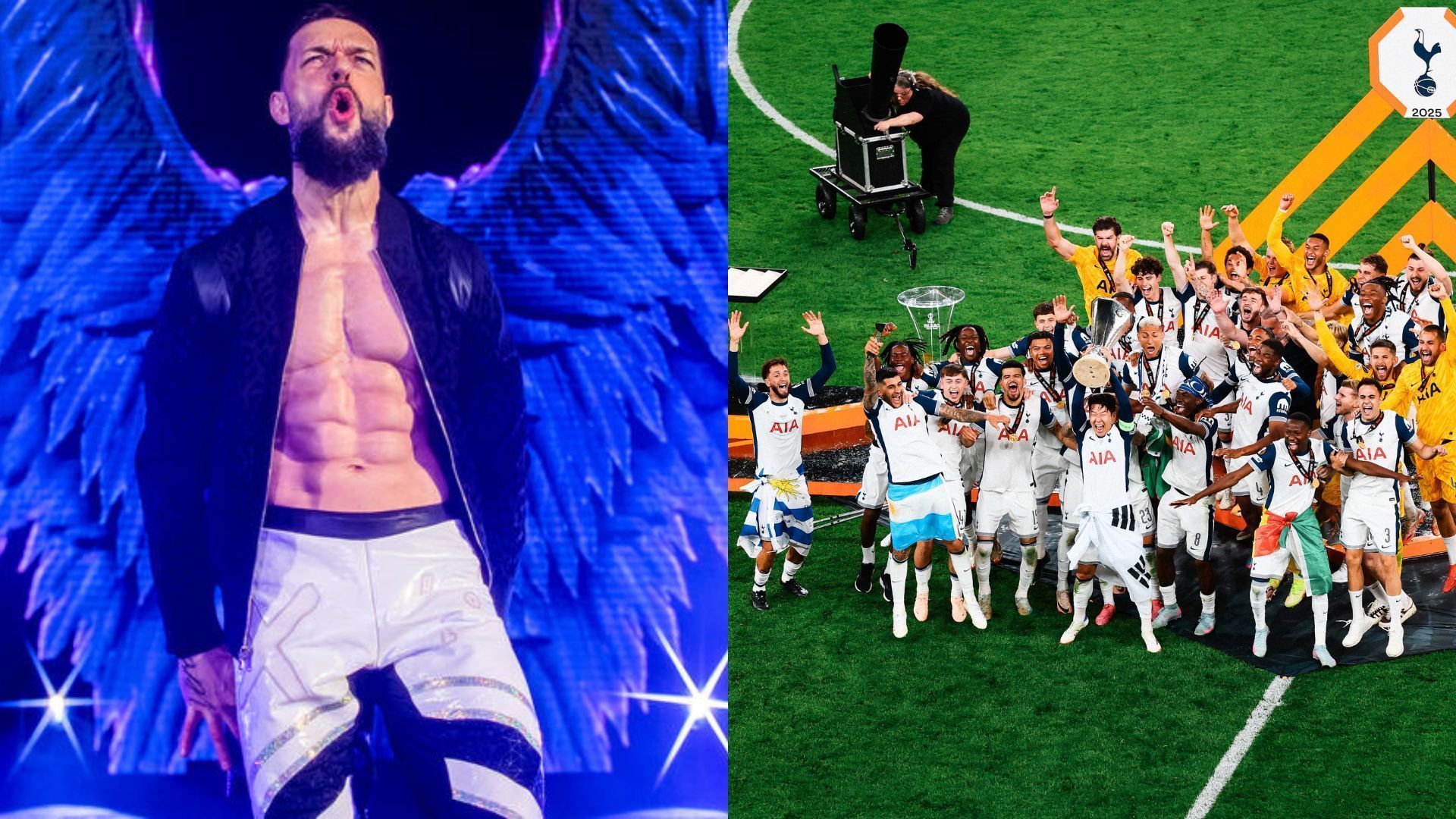 Finn Balor and Tottenham Hotspur (Image Credits: WWE.com and Tottenham Hotspur on X)