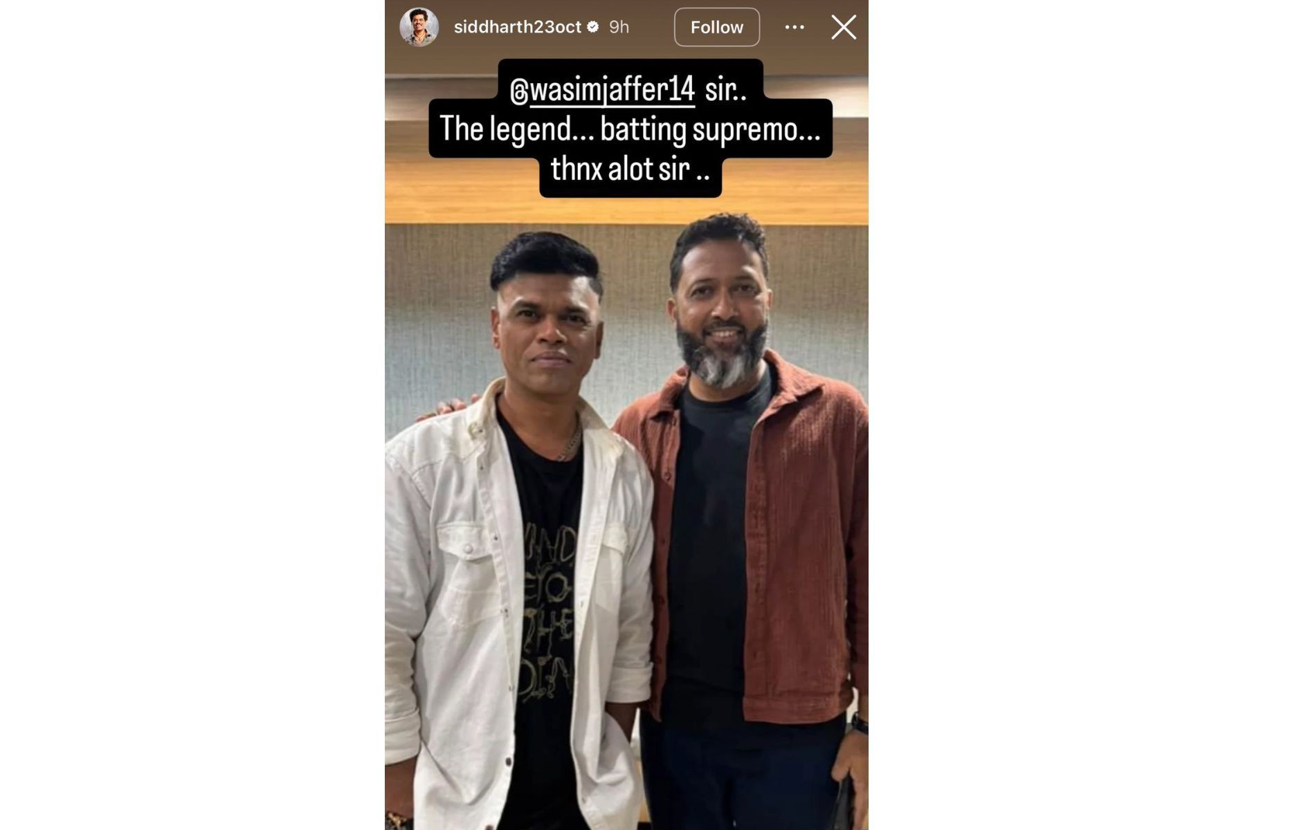 Screenshot of Siddharth Jadhav&#039;s Instagram story.