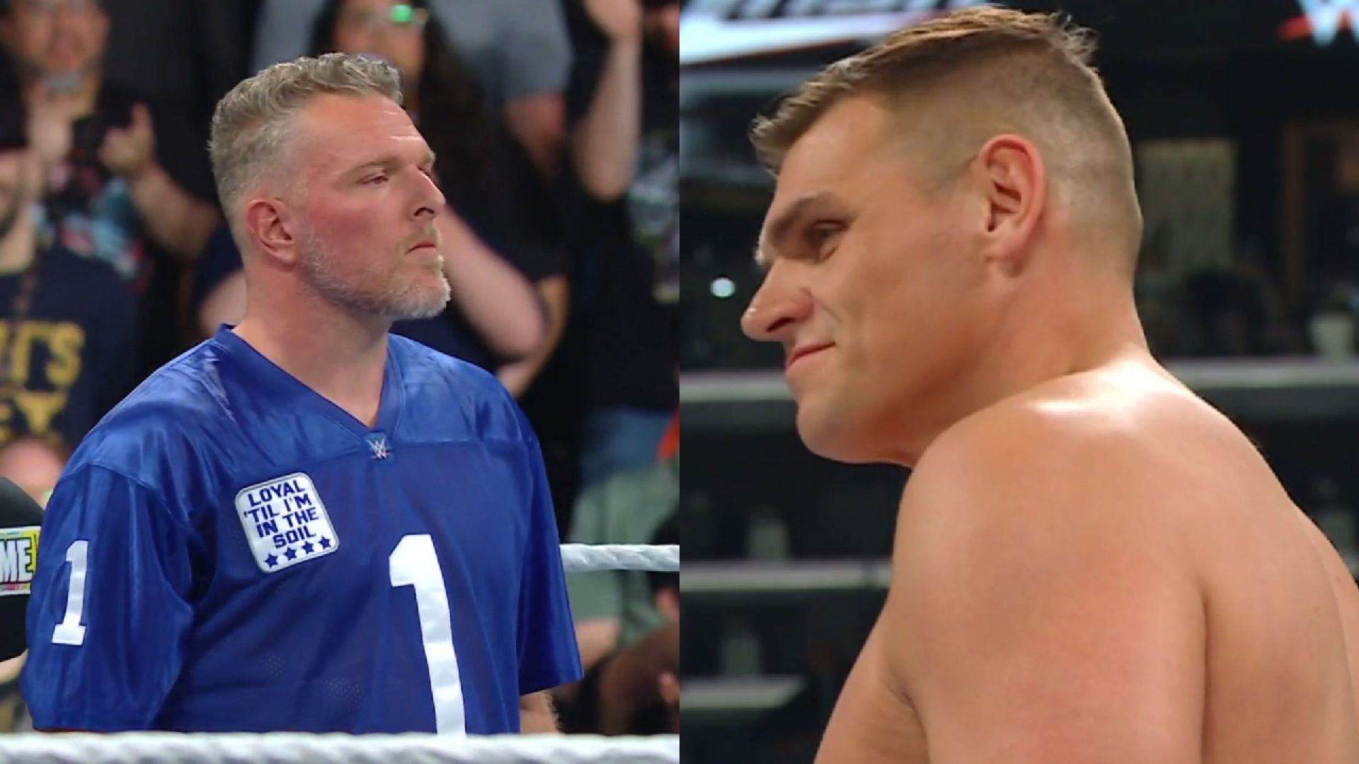 पैट मैकेफी और गुंथर घूरते हुए (Photos: WWE Twitter)