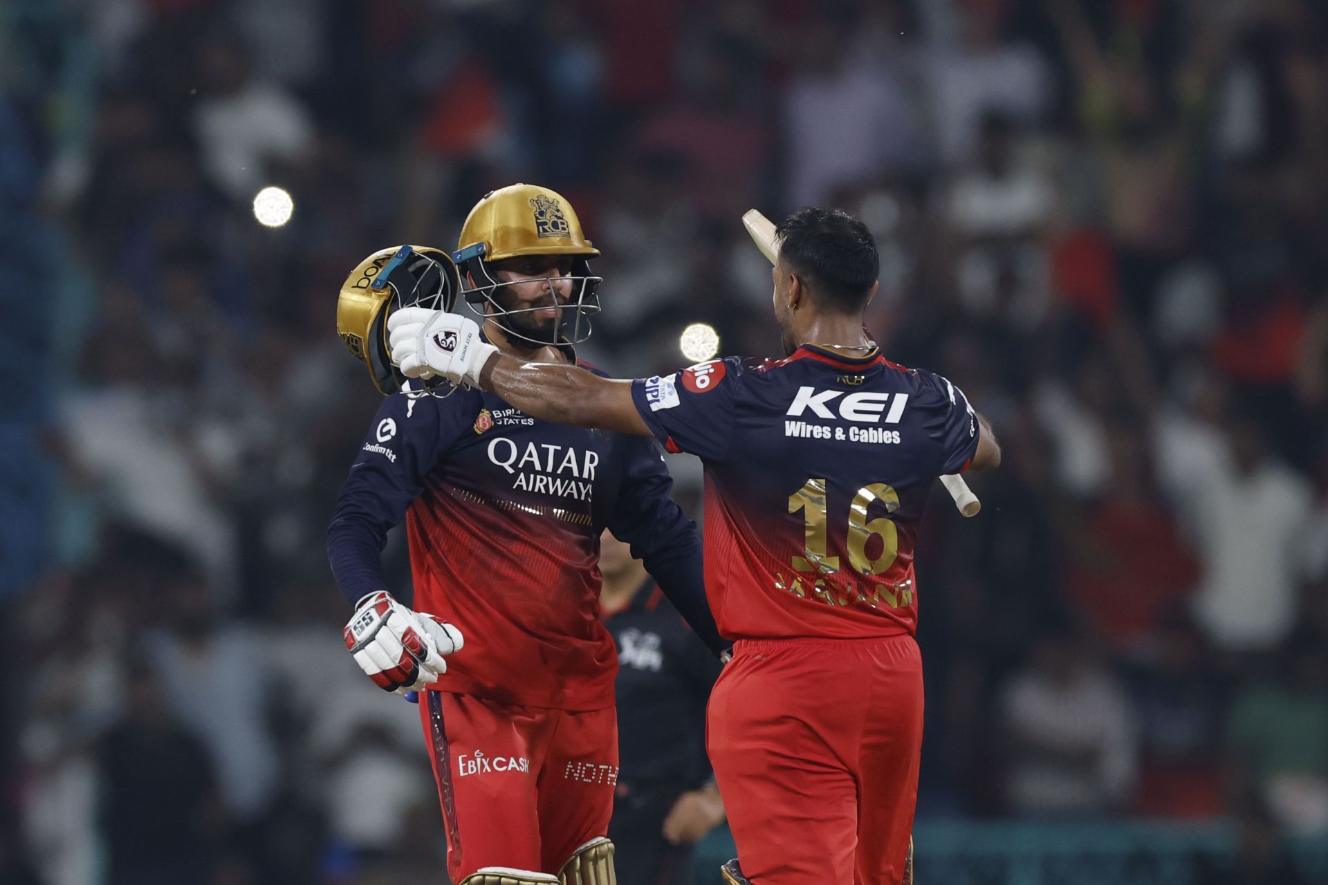 Jitesh Sharma and Mayank Agarwal&#039;s partnership helped RCB maintain their all-win away record in IPL 2025. [P/C: Getty]
