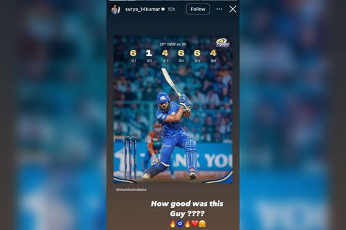 Suryakumar Yadav's Instagram story for Naman Dhir (Image via Instagram-@surya_14kumar)