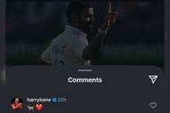 يتفاعل هاري كين مع التقاعد من اختبار Virat Kohli (صورة عبر instagram-virat.kohli)