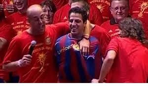 Fabregas in a barcelona shirt