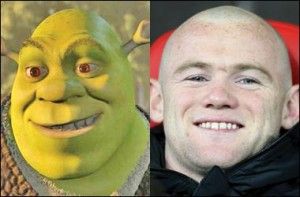 Wayne Rooney and Shrek