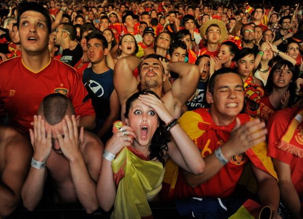 Spanish Fans Watch The UEFA EURO 2012 Semi-Final Match Against Portugal