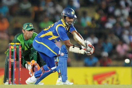 Sri Lankan cricketer Lahiru Thirimanne plays a shot