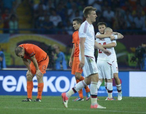 Denmark players celebrate