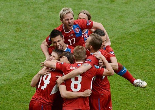 Czech players celebrate