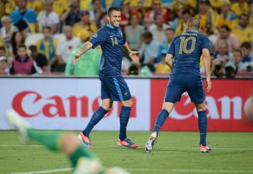 France on Friday beat Euro 2012 co-hosts Ukraine 2-0 in their Group D clash