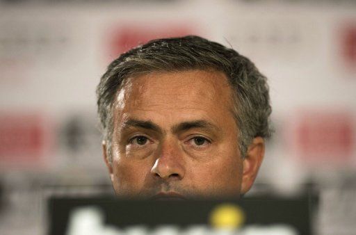 Real Madrid&#039;s coach Jose Mourinho, pictured during a press conference at Bernabeu Stadium in Madrid