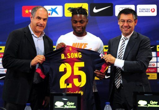 Alex Song had three years of his contract left to run with Arsenal, but joined Barcelona
