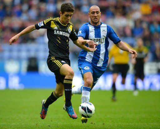 Oscar (L) would make his full debut following his substitute appearance at Wigan