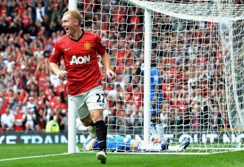 Manchester United's midfielder Paul Scholes