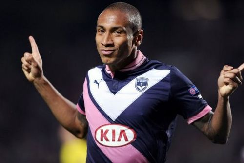 Bordeaux's forward Jussie celebrates after scoring