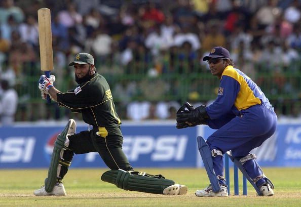 COLOMBO - SEPTEMBER 12:  Saeed Anwar of Pakistan hits out during the Sri Lanka v Pakistan opening ma
