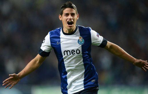 Porto&#039;s James Rodriguez celebrates after scoring