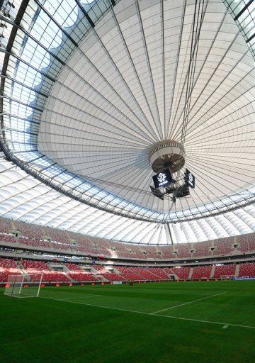 General view of the National Stadium, two hours before the match