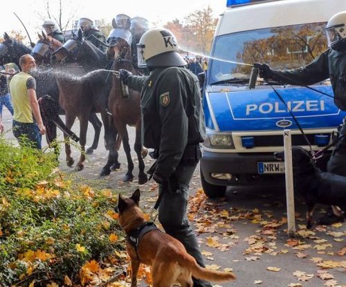 Police have seized fireworks, pepper spray, reinforced gloves and other weapons