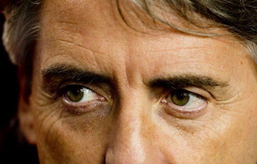 Manchester City coach Roberto Mancini