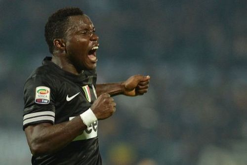 Juventus' midfielder Kwadwo Asamoah celebrates scoring