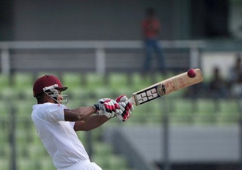 Kieran Powell was was unbeaten on 115 at tea for his second hundred in Tests