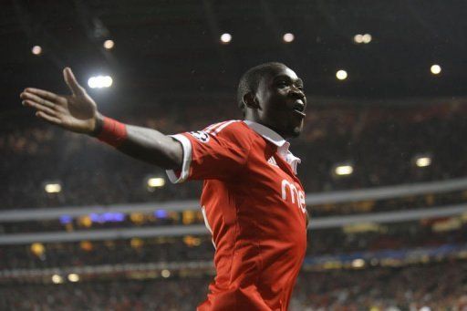 Benfica&#039;s Ola John celebrates after scoring