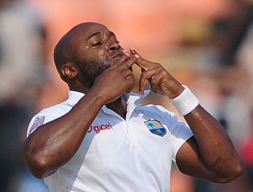 Tino Best was the pick of the West Indian bowlers, and finished on 3-26