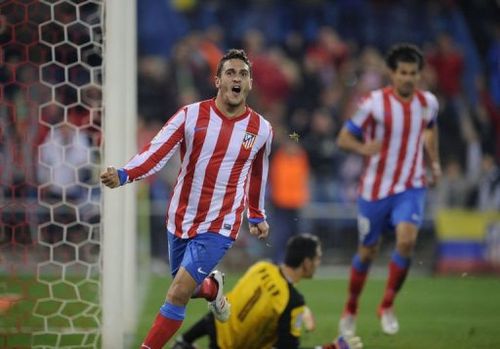 Atletico Madrid's Koke celebrates after scoring