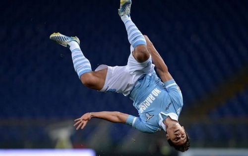 Lazio's Hernanes celebrates after scoring