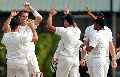 New Zealand pacemen Trent Boult and Tim Southee each bagged three wickets.