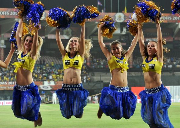 Chennai Super Kings cheer leaders celebr