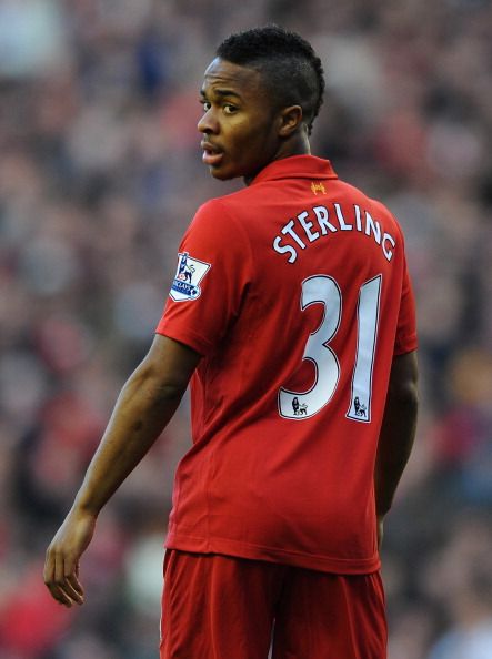 LIVERPOOL, ENGLAND - NOVEMBER 17:  Raheem Sterling of Liverpool looks on during the Barclays Premier League match between Liverpool and Wigan Athletic at Anfield on November 17, 2012 in Liverpool, England.  