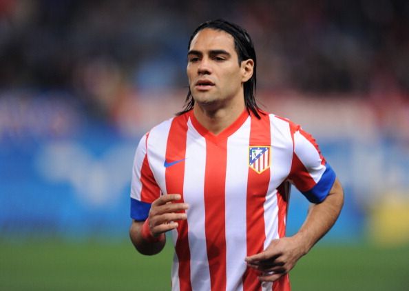 MADRID, SPAIN - NOVEMBER 25:  Radamel Falcao of Club Atletico de Madrid looks on during the La Liga match between Club Atletico de Madrid and Sevilla FC at Vicente Calderon Stadium on November 25, 2012 in Madrid, Spain.  