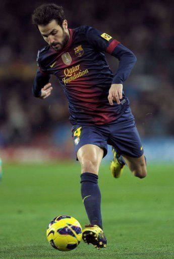 Barcelona&#039;s midfielder Cesc Fabregas added to the deluge of goals