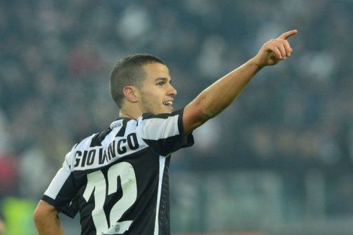 Juventus&#039; forward Sebastian Giovinco celebrates after scoring