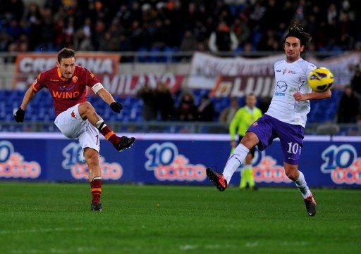 The evergreen Francesco Totti scored a brace in the 4-2 home win over Fiorentina