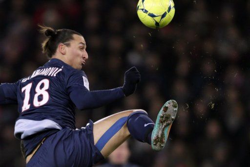 Zlatan Ibrahimovic increased his league-leading goal tally to 14 for PSG in the 4-0 win over Evian