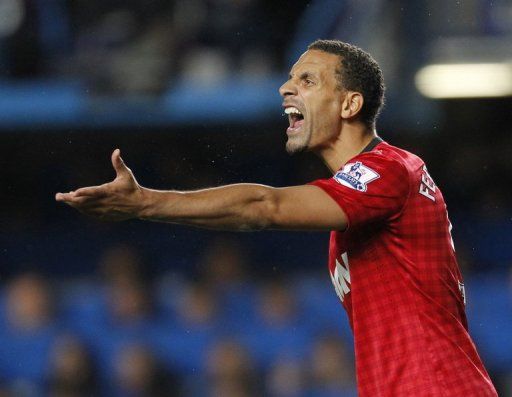 Manchester United star Rio Ferdinand is seen during a match in London on October 28, 2012