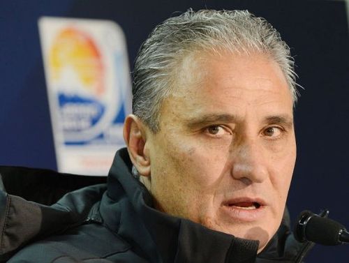 Brazil's Corinthians head football coach Tite answers questions in Yokohama on December 15, 2012