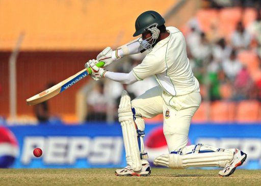 Bangladesh cricketer Shakib Al Hasan during the second cricket Test match against The West Indies on November 24, 2012.