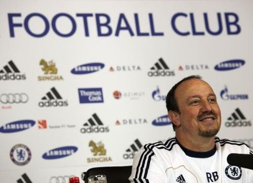 Chelsea's interim manager Rafael Benitez during a press conference at the club's complex in Surrey on December 18, 2012