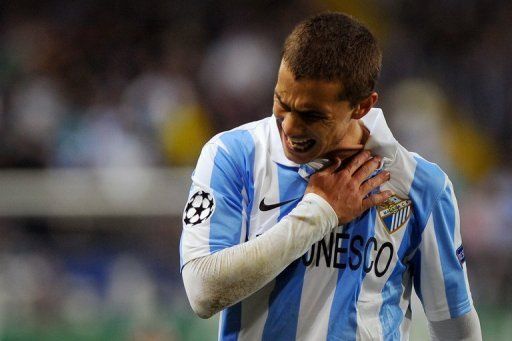 Malaga forward Sebastian Fernandez pictured during a Champions League game in Malaga on December 4, 2012