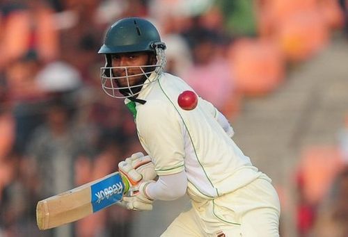 Bangladeshi cricketer Shakib Al Hasan at The Sheikh Abu Naser Stadium in Khulna on November 24, 2012