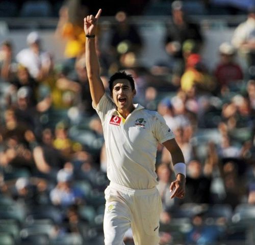 Australia's bowler Mitchell Starc, pictured  during a Test match in Perth, on December 2, 2012