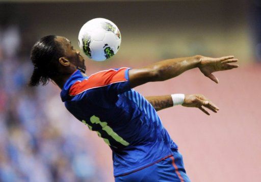 Former Chelsea star Didier Drogba in action for Shanghai Shenhua in the Chinese Super League on September 15, 2012