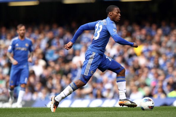 LONDON, ENGLAND - MAY 13: Daniel Sturridge of Chelsea in action during the Barclays Premier League match between Chelsea and Blackburn Rovers at Stamford Bridge on May 13, 2012 in London, England.  