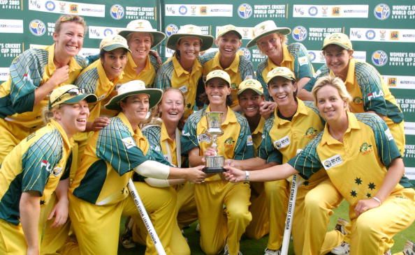 Members of the Australian team hold thei
