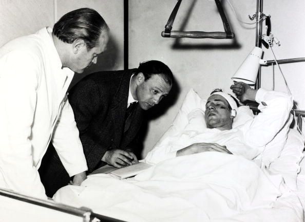 Aviation Disasters, Sport, pic: February 1958, Manchester United&#039;s Bobby Charlton lies in a German hospital after being injured in the Munich Air Disaster in which 23 people died, 8 being Manchester United footballers 