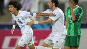 Omar celebrates after scoring in the AFC Champions League 