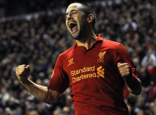 Liverpool's English forward Joe Cole at Anfield in Liverpool, north-west England on November 22, 2012.